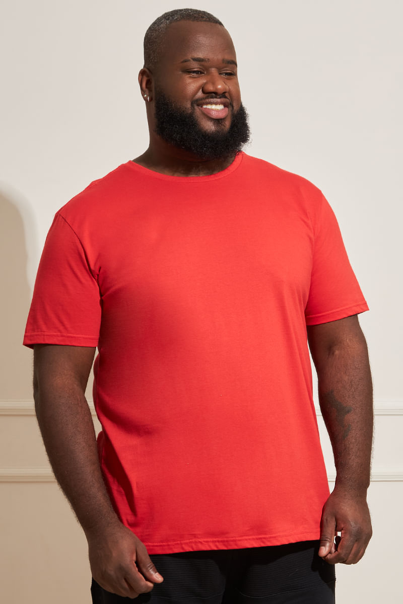 Camiseta-Plus-Size-Masculina-Basica---Vermelho