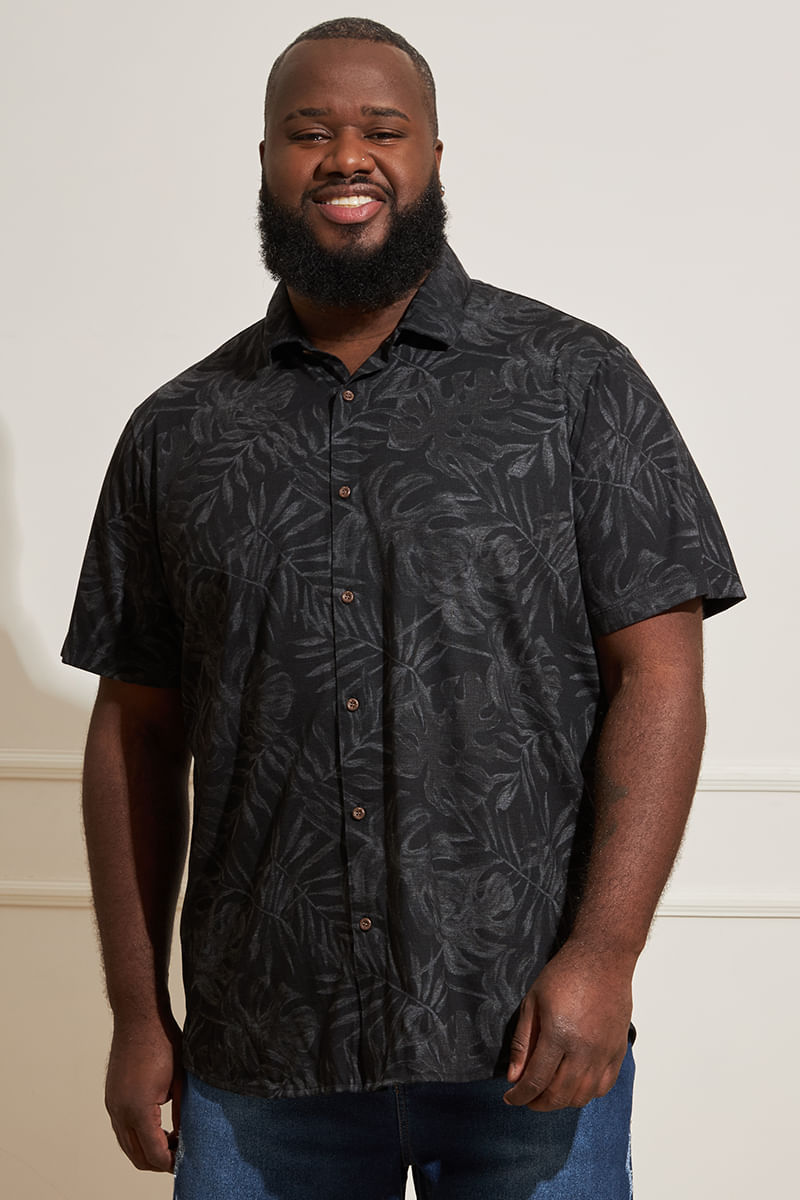 Camisa Jeans Masculina Plus Size Camisa Jeans Plus Size Manga