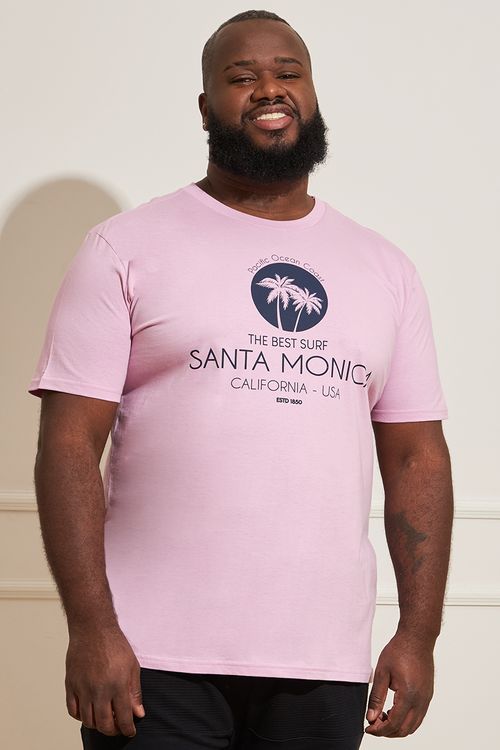 Camiseta Masculina Plus Size Santa Mônica