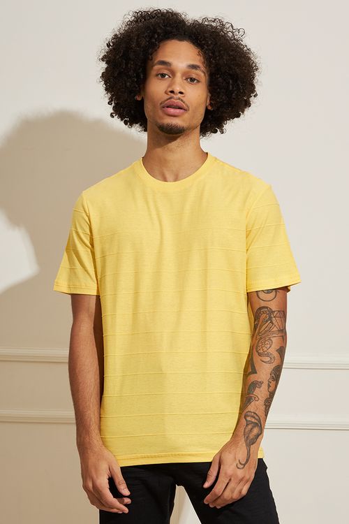 Camiseta Masculina Viés - Amarelo