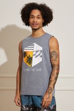 Regata-Masculina-Living-the-Surf---Cinza