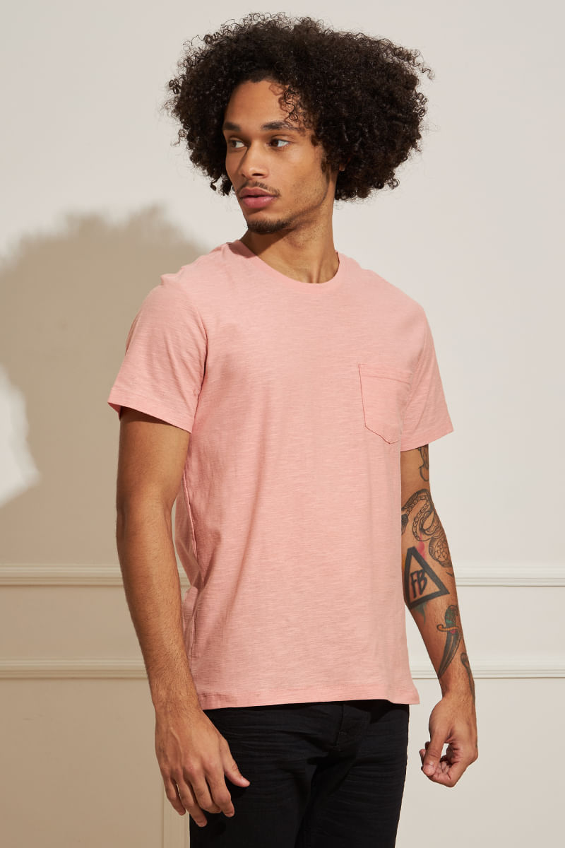Camiseta-Masculina-com-Bolso---Rosa