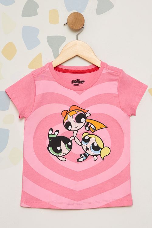 Camiseta Meninas Super Poderosas Infantil - Rosa