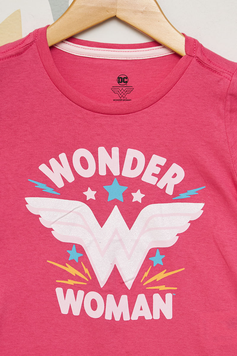 Camiseta-Infantil-Feminina-Mulher-Maravilha---Rosa