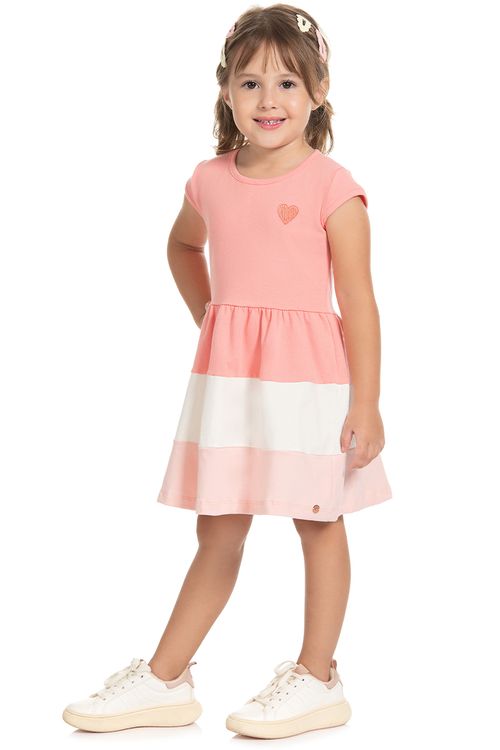 Vestido Babado Infantil Color Block Duzizo