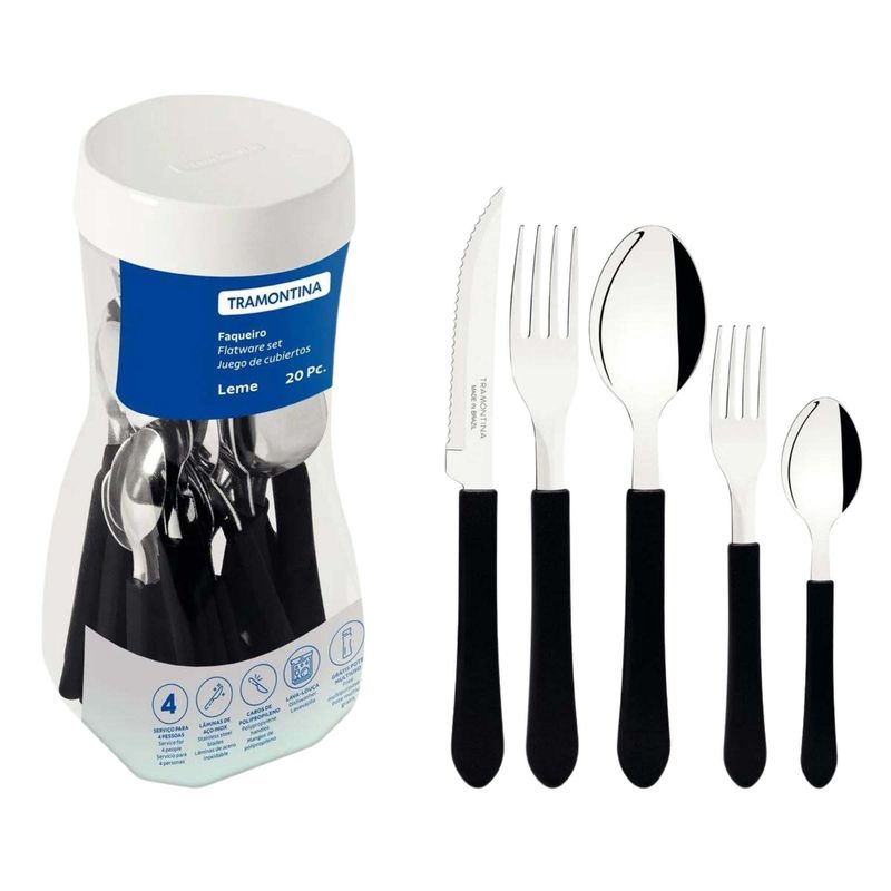 Faqueiro-Tramontina-Leme-com-Laminas-em-Aco-Inox-Preto-20-Pecas