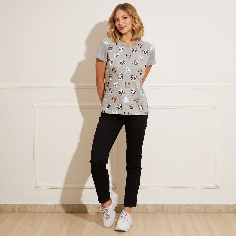 Camiseta-Feminina-Bulldog-Cinza