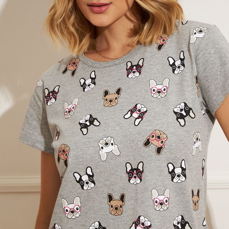 Camiseta-Feminina-Bulldog-Cinza