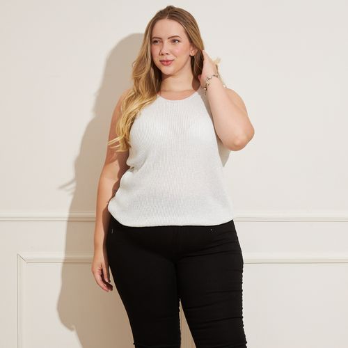 Blusa Feminina Plus Size Tricot Lurex