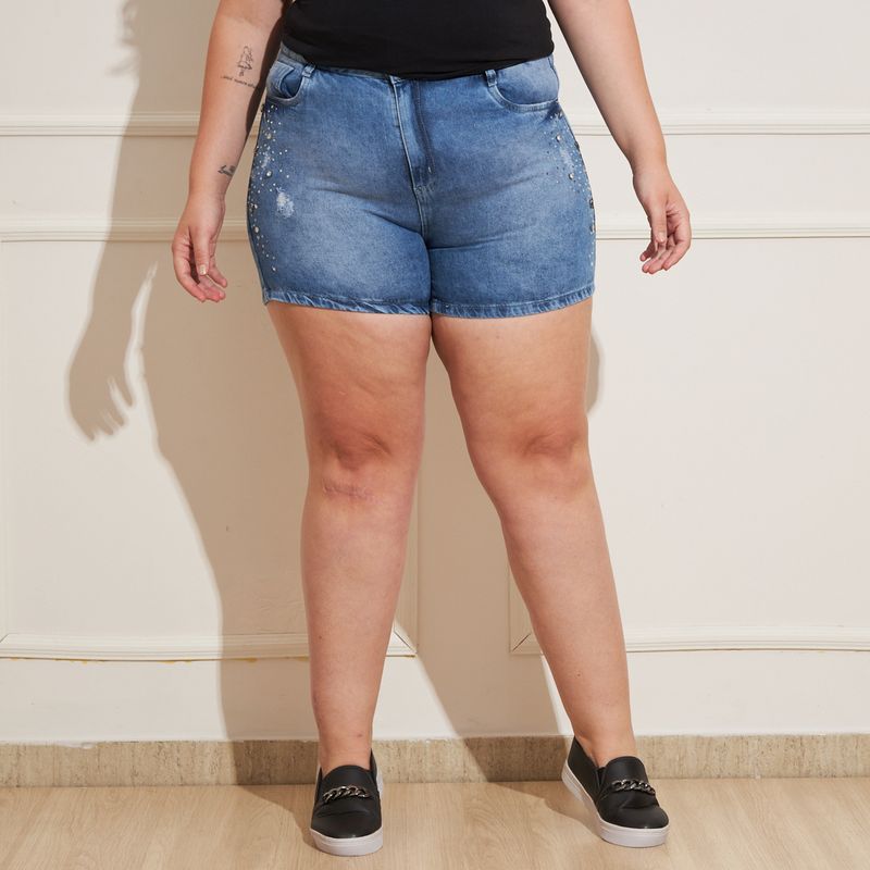 Shorts-Jeans-Feminino-Plus-Size-Pedrarias-e-Strass