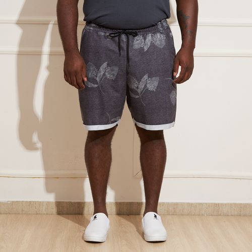 Bermuda Masculina Plus Size Folhagens