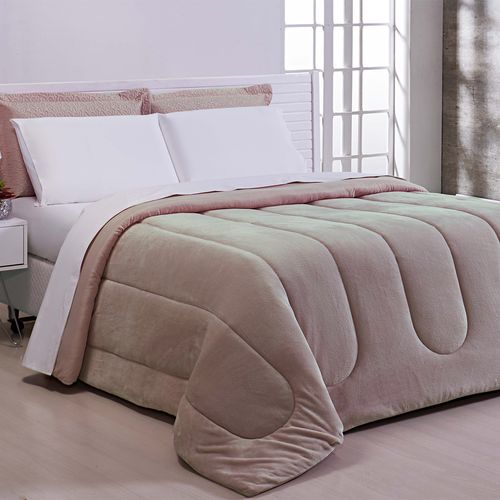 Edredom Dupla Face Flannel Liso Andreza Solteiro