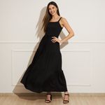 Vestido-Feminino-Longo-com-Faixa-Preto