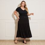Saia-Feminina-Plus-Size-Longa-Pipoca-Preta