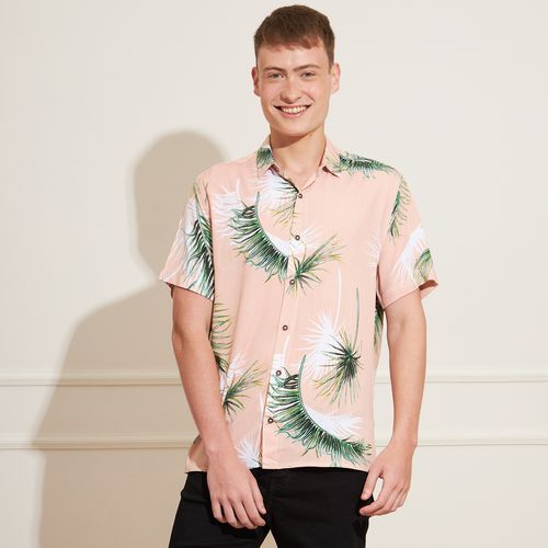 Camisa Masculina Estampa Tropical