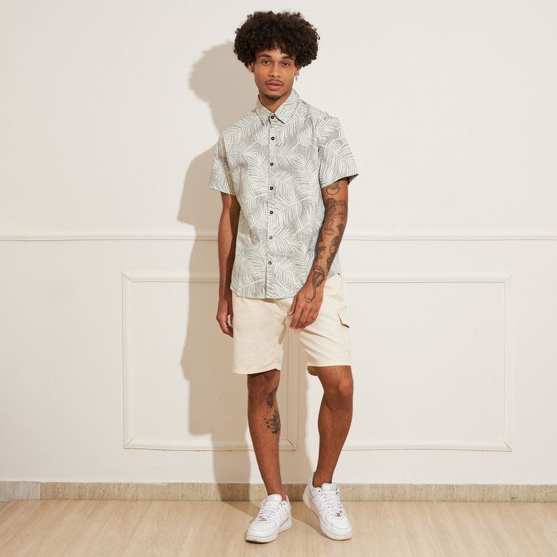 Camisa-Masculina-Dixie-Jeans-Folhagem