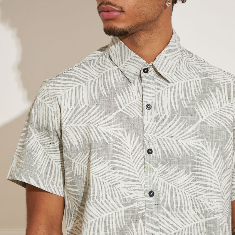 Camisa-Masculina-Dixie-Jeans-Folhagem