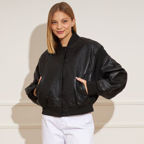 Jaqueta Feminina Bomber College Poliuretano