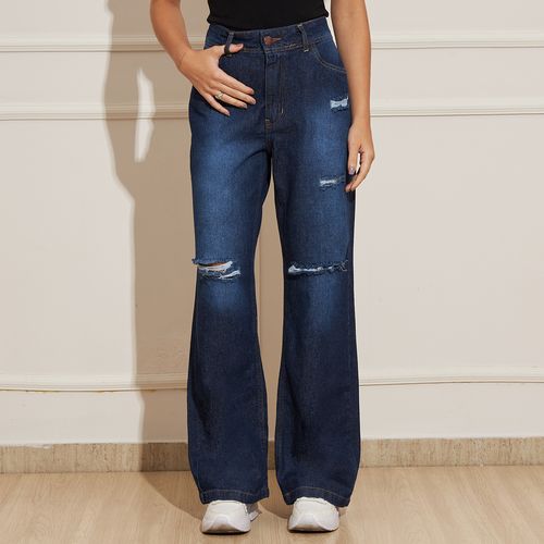 Calça Feminina Jeans Wide Leg