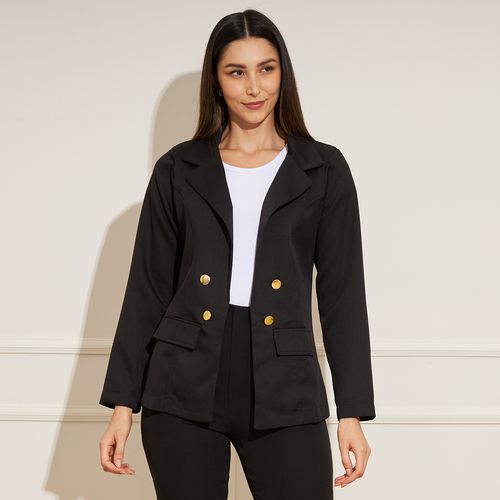 Blazer Feminino Alfaiataria Botões Duplos