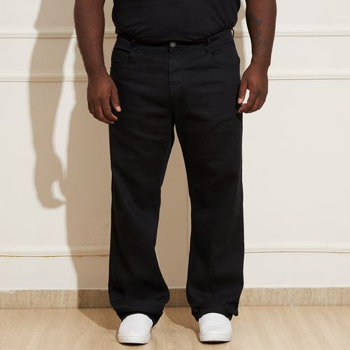 Calça Masculina Plus Size Sarja Slim Reta