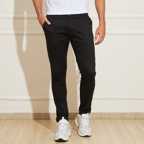 Calça Chino Masculina Bolso Faca Vizzy Jeans - Preto