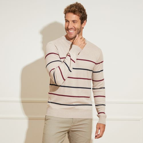 Suéter Masculino Basic Sou Listrado