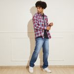 Camisa-Masculina-Padronagem-Xadrez-Vermelha