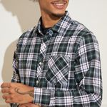 Camisa-Masculina-Padronagem-Xadrez-Verde