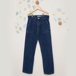 Calca-Juvenil-Clochard-Jeans-Bolso-Carpinteiro-Azul-Escura