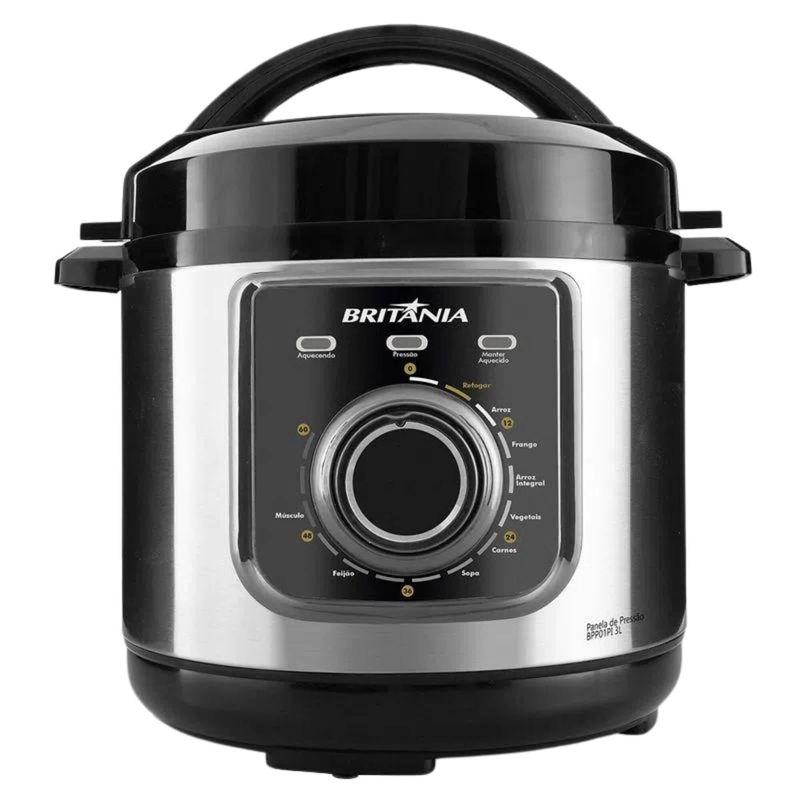 Panela-de-Pressao-Britania-BPP01PI-127V-Multifuncional-3L-Preto