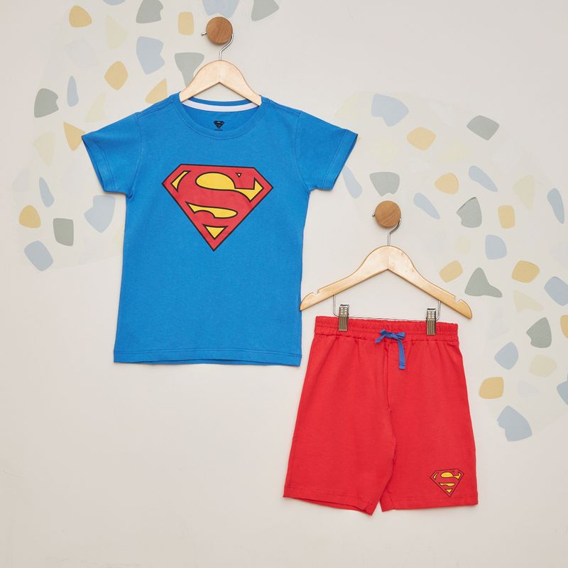 Pijama-Infantil-Manga-Curta-Super-Homem