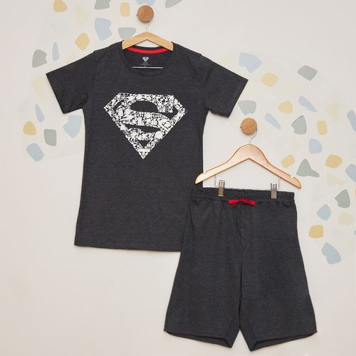 Pijama Juvenil Manga Curta Super Homem