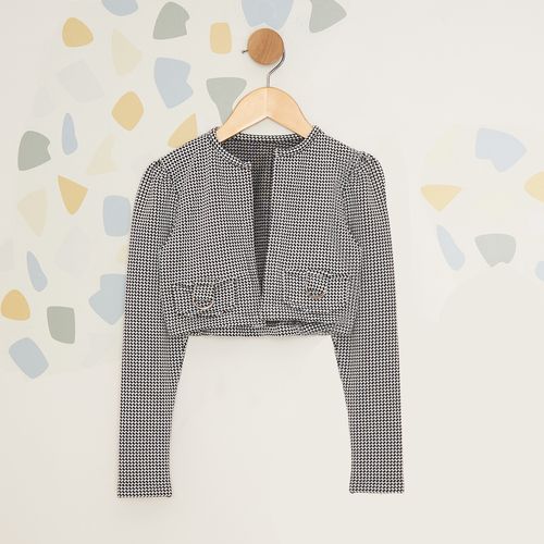 Jaqueta Infantil Cropped Pied Poule