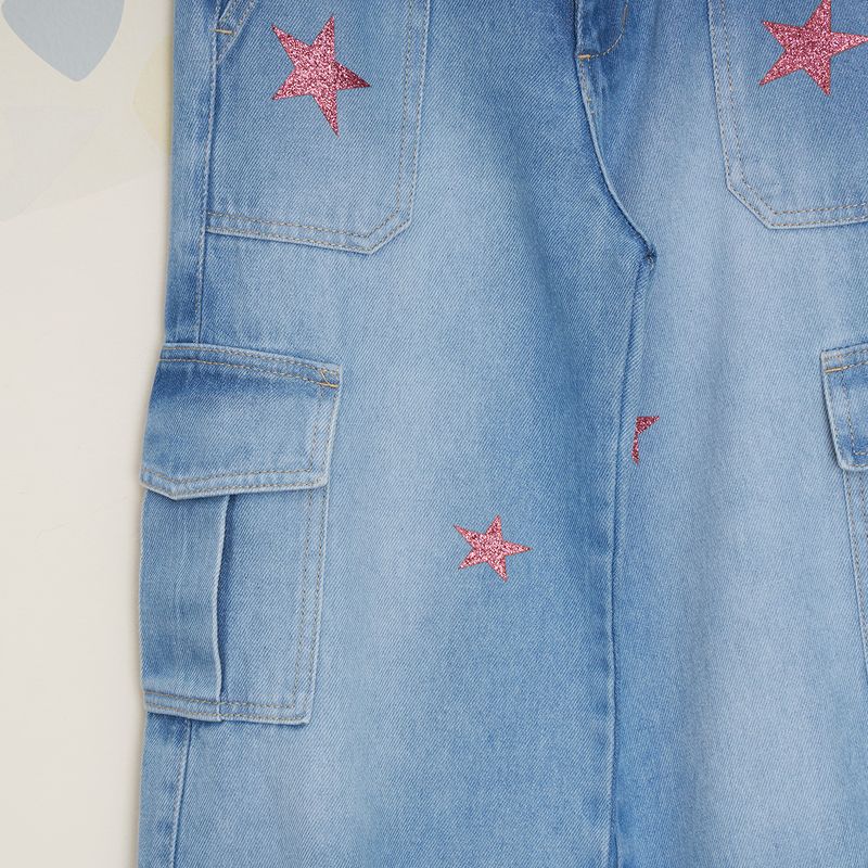 Calca-Infantil-Jeans-Wide-Leg-Estrelas