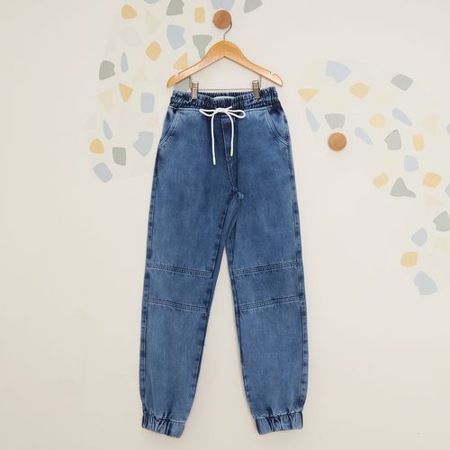 Calça Juvenil Jeans Jogger Marmorizada