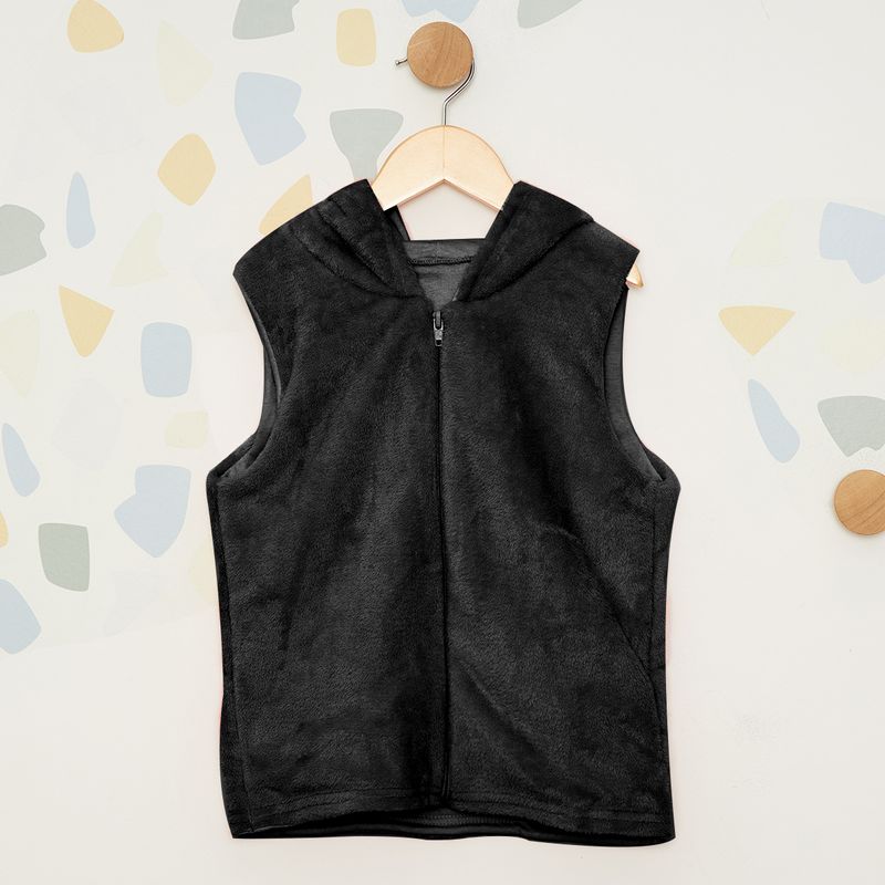 Colete-Infantil-Pelucia-e-Capuz-Preto