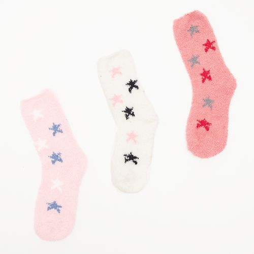 Kit 3 Meias Plush Estrelas Sortida