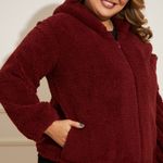 Jaqueta-Feminina-Plus-Size-Sherpa-Touca-Vinho