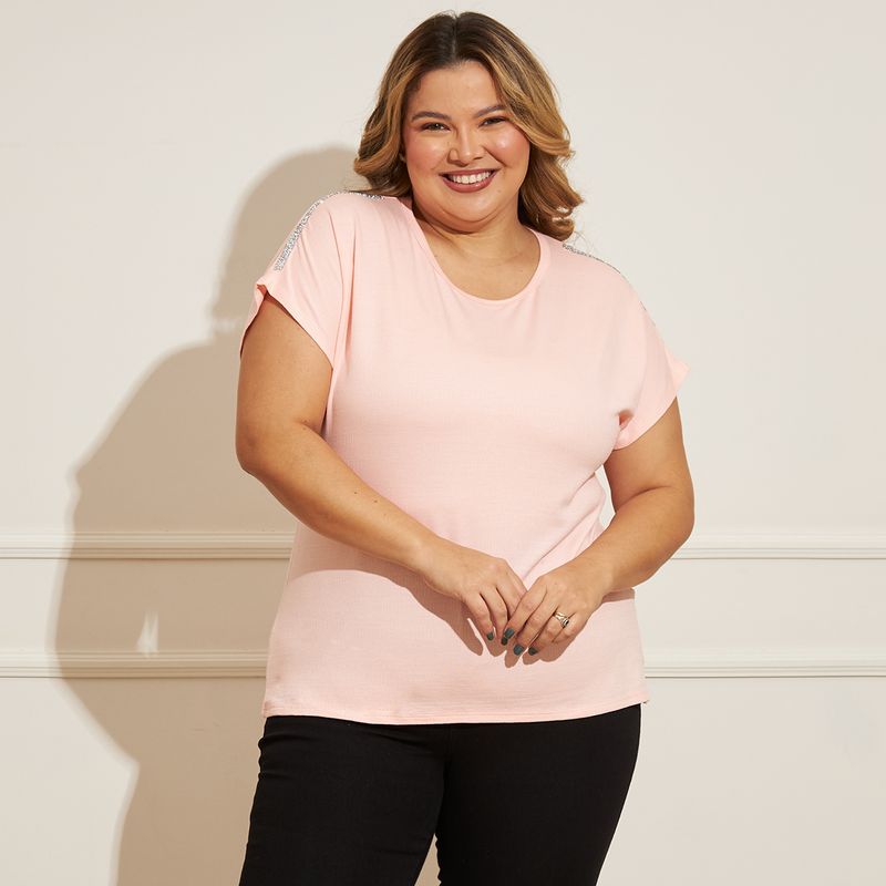 Blusa-Feminina-Plus-Size-Ombro-Pedraria-Rosa