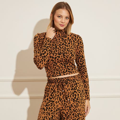 Blusa Feminina Cropped My Look Animal Print