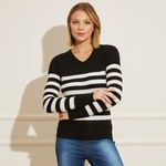 Sueter-Feminino-Basic-Sou-Gola-V-Listrado---Preto
