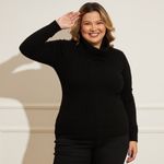 Blusa-Feminina-Plus-Size-Tricot-Cable-Preto