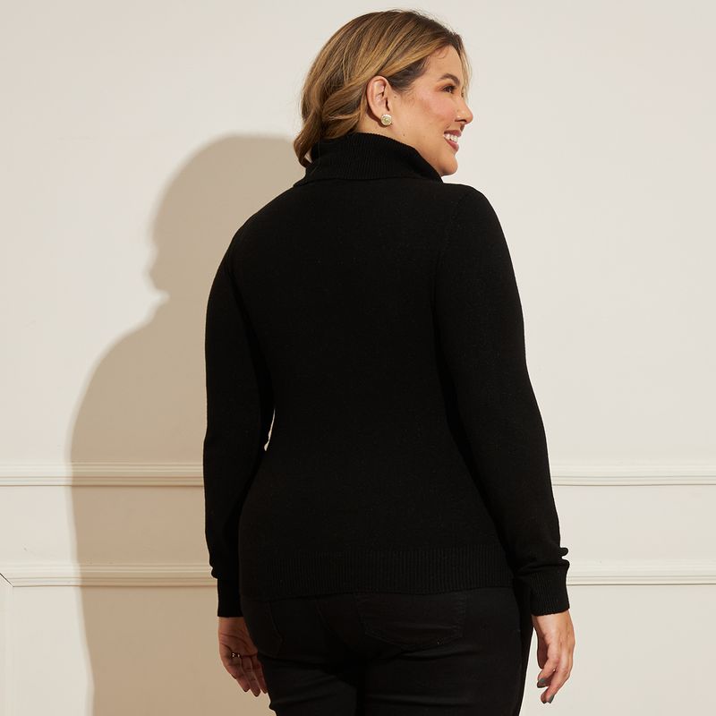 Blusa-Feminina-Plus-Size-Tricot-Cable-Preto