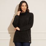 Blusa-Feminina-Tricot-Gola-Alta-Pelos-Preto
