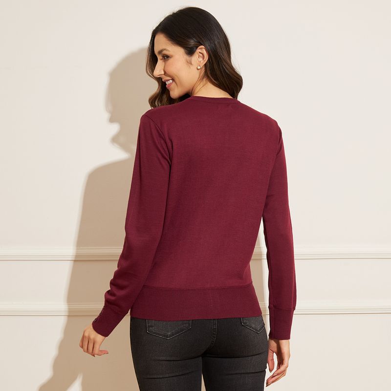 Cardigan-Feminino-Basic-Sou-Gola-Careca---Vinho