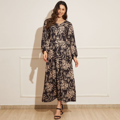 Vestido Feminino Malha Longo Estampado