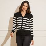 Cardigan-Feminino-Basic-Sou-Gola-V---Listrado-P-B