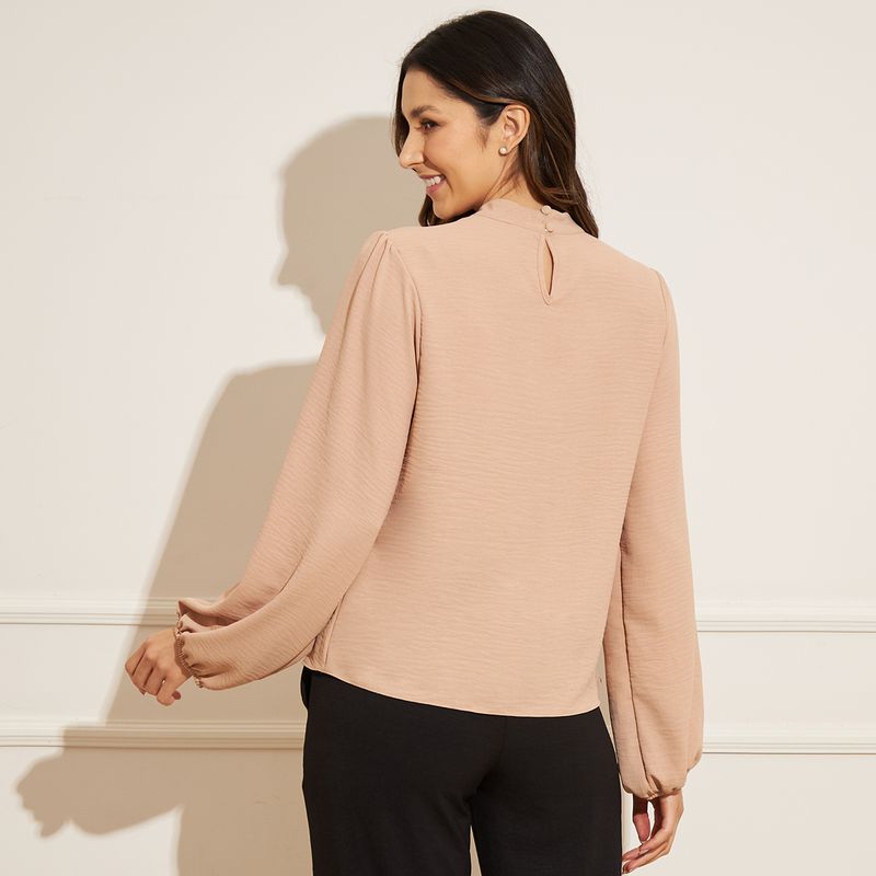 Blusa-Feminina-Manga-Bufante-Bege