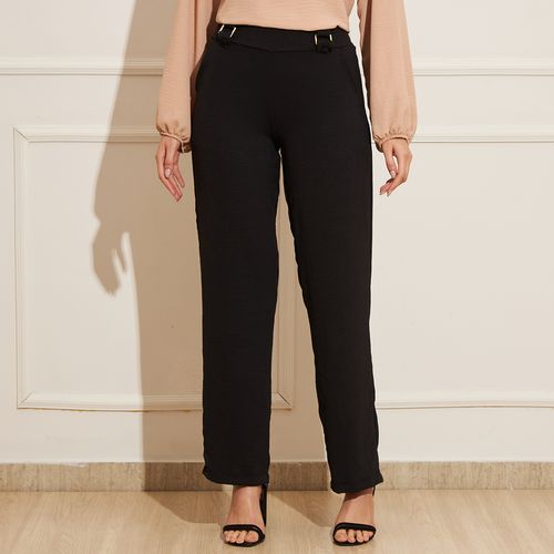 Calça Feminina Detalhe Cós Fivela